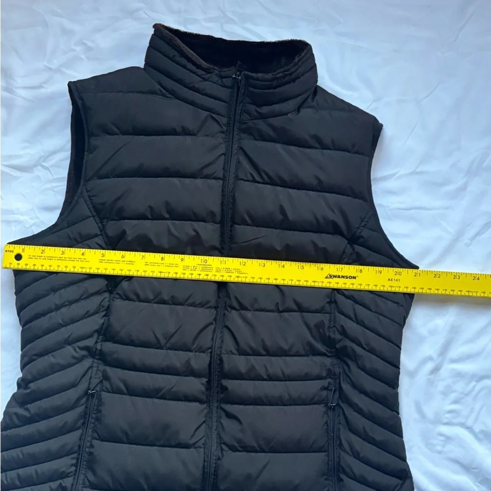 Weatherproof Women’s Size Large L Velour Lined Black Puffer Vest - Picture 7 of 8